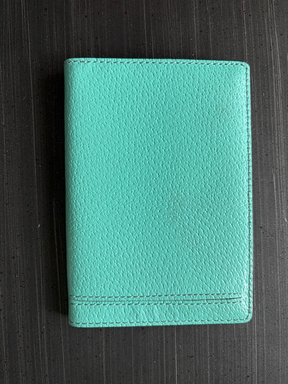 Kate Spade Turquoise Leather Passport Cover with Gold Logo Plate: see photos - Picture 3 of 4